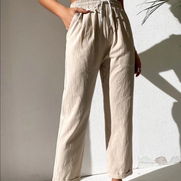 Drawstring Waist Straight Leg Pants - Picture 4 of 5